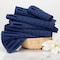 Hastings Home 6-Piece Cotton Deluxe Plush Bath Towel Set, Chevron Pattern Spa Luxury Decorative Towels, Navy 440587ILC - alternate 1